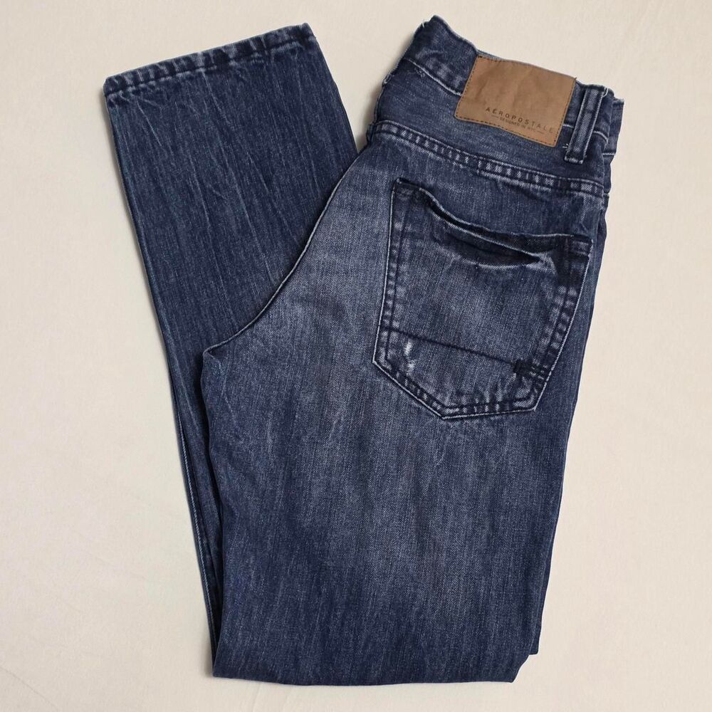 Aeropostale men's straight leg jeans size 27/28 in navy blue